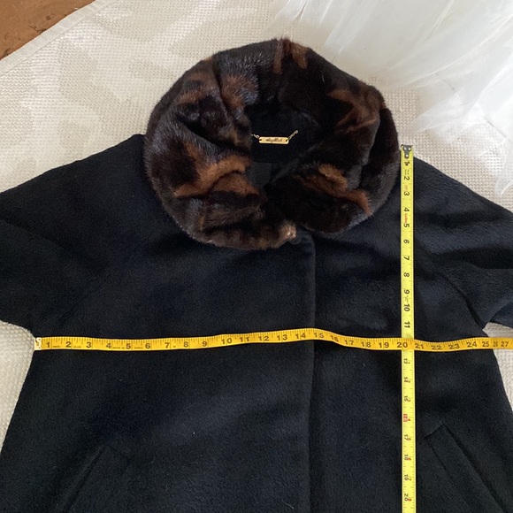 Vintage 90’s Irving Samuel Alpaca/Wool/brown Mink, A-line black coat! Size 8 - Picture 15 of 15